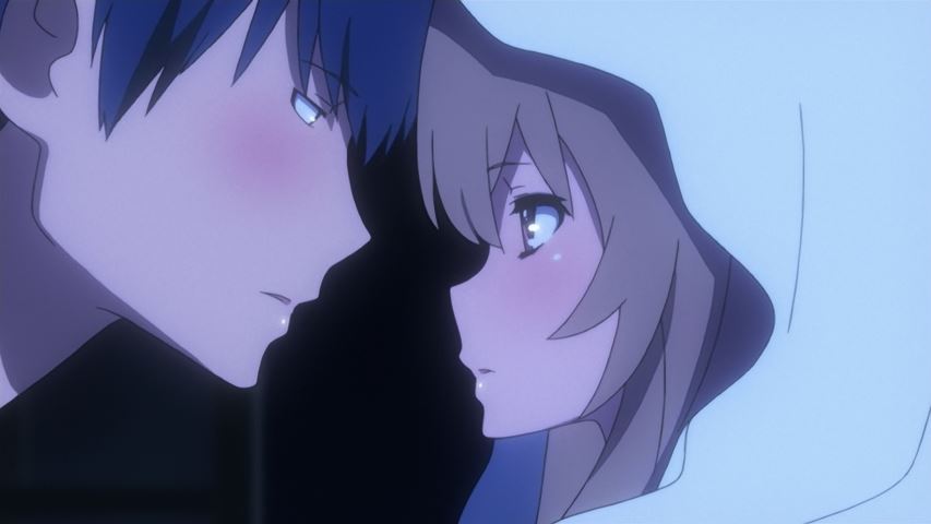 Toradora! (2008) Ep 25 - Taiga and Ryuuji kiss